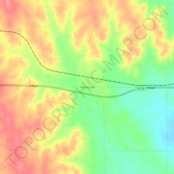 Mappa topografica Montrose, altitudine, rilievo