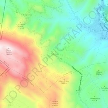 Mappa topografica Cabbia, altitudine, rilievo