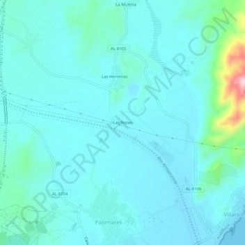 Mappa topografica Las Rozas, altitudine, rilievo