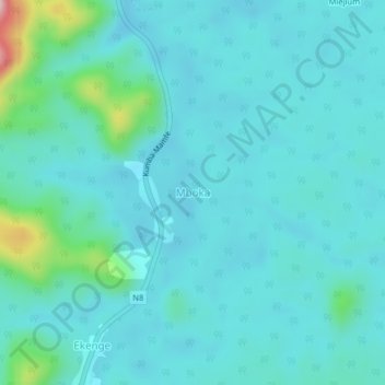 Mappa topografica Mboka, altitudine, rilievo