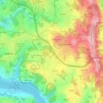 Mappa topografica Pevidal, altitudine, rilievo
