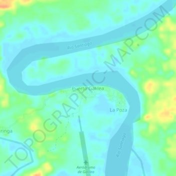 Mappa topografica Puerto Galilea, altitudine, rilievo