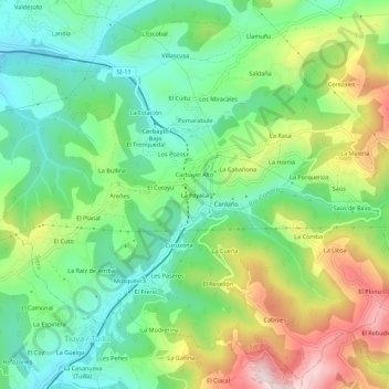 Mappa topografica La Foyaca, altitudine, rilievo