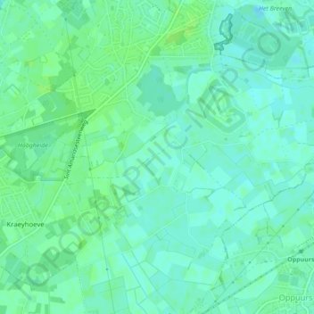 Mappa topografica 't Hoogste, altitudine, rilievo