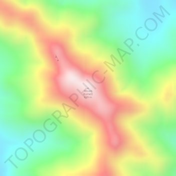 Mappa topografica Mount Burnett, altitudine, rilievo