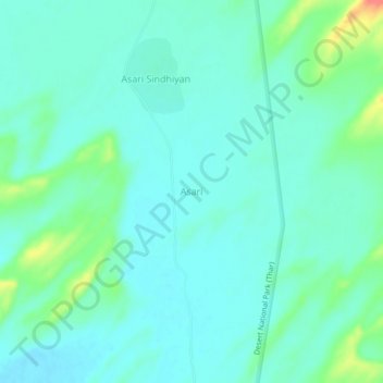 Mappa topografica Asari, altitudine, rilievo