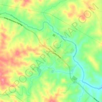 Mappa topografica Bemboka, altitudine, rilievo