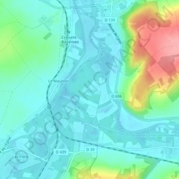 Mappa topografica Les Grosses Terres, altitudine, rilievo