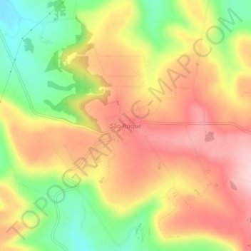 Mappa topografica São Roque, altitudine, rilievo
