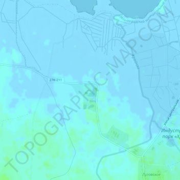 Mappa topografica Gusevo, altitudine, rilievo