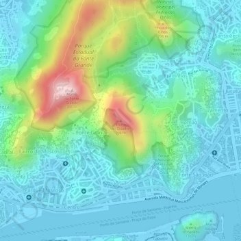 Mappa topografica Morro do Quadro, altitudine, rilievo