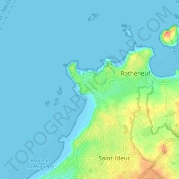 Mappa topografica Le Minihic, altitudine, rilievo
