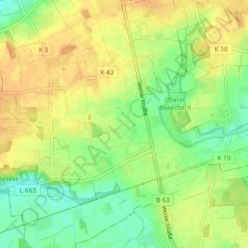 Mappa topografica Osterflierich, altitudine, rilievo