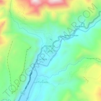 Mappa topografica Patapampa, altitudine, rilievo