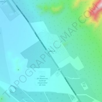 Mappa topografica Peldehue, altitudine, rilievo