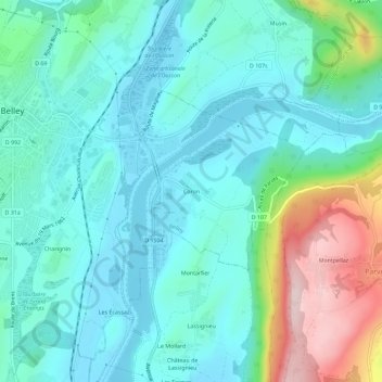 Mappa topografica Coron, altitudine, rilievo