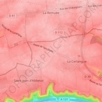Mappa topografica La Porte Blanche, altitudine, rilievo