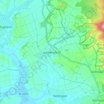 Mappa topografica Junkersdorf, altitudine, rilievo