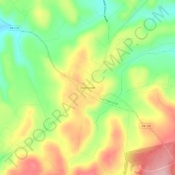 Mappa topografica Stahlstown, altitudine, rilievo