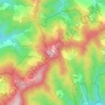 Mappa topografica Monte Carnevale, altitudine, rilievo