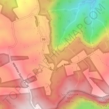 Mappa topografica Twin Falls, altitudine, rilievo