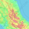 Mappa topografica Monti della Laga, altitudine, rilievo