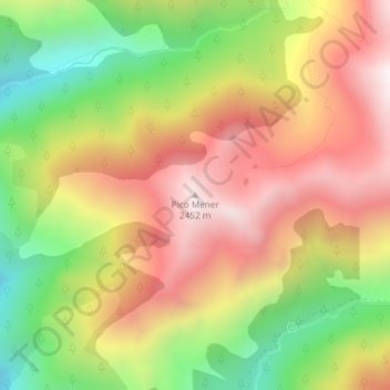 Mappa topografica Pico Mener, altitudine, rilievo