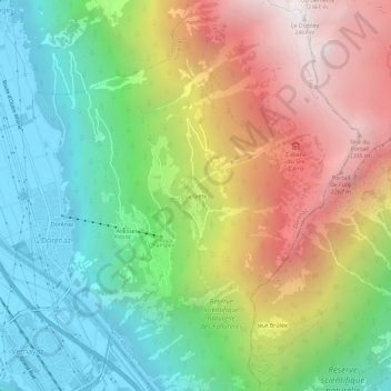 Mappa topografica La Giète, altitudine, rilievo