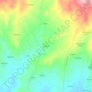 Mappa topografica Guillamil, altitudine, rilievo