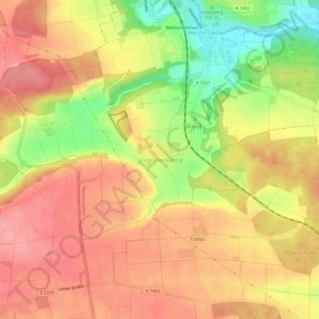 Mappa topografica Vorderdenkental, altitudine, rilievo