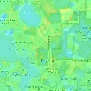 Mappa topografica Keystone Park, altitudine, rilievo