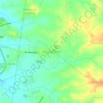 Mappa topografica Bagong Baryo, altitudine, rilievo