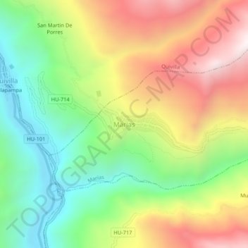 Mappa topografica Marias, altitudine, rilievo
