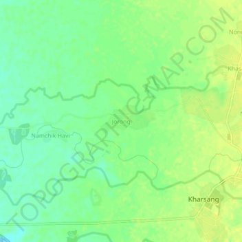 Mappa topografica Jorong, altitudine, rilievo