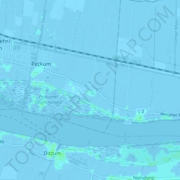 Mappa topografica Petkumer Münte, altitudine, rilievo