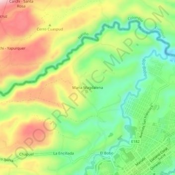 Mappa topografica María Magdalena, altitudine, rilievo