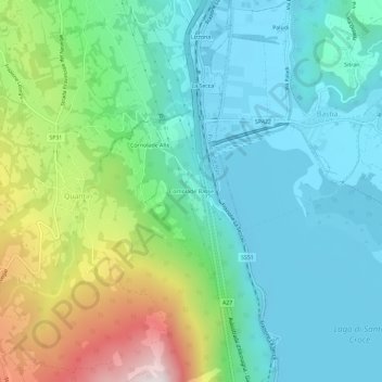 Mappa topografica Cornolade Basse, altitudine, rilievo
