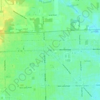Mappa topografica Trilby, altitudine, rilievo