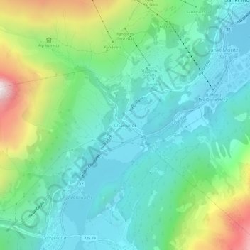 Mappa topografica Champfèr, altitudine, rilievo