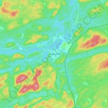 Mappa topografica Dubreuilville, altitudine, rilievo