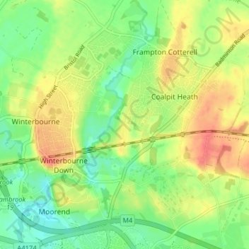 Mappa topografica Kendleshire, altitudine, rilievo