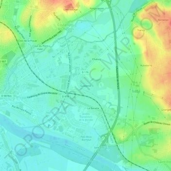 Mappa topografica Guipasse, altitudine, rilievo