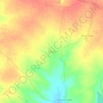 Mappa topografica Sabla, altitudine, rilievo