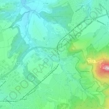 Mappa topografica Wessingen, altitudine, rilievo