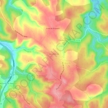 Mappa topografica Mas d'Abriot, altitudine, rilievo