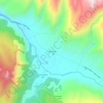Mappa topografica Trapa Trapa, altitudine, rilievo