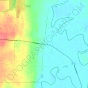 Mappa topografica Piffard, altitudine, rilievo