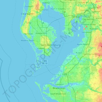 Mappa topografica Coquina Key, altitudine, rilievo