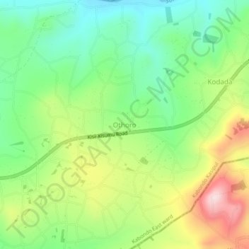 Mappa topografica Othoro, altitudine, rilievo