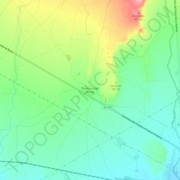Mappa topografica Plasencia del Monte, altitudine, rilievo